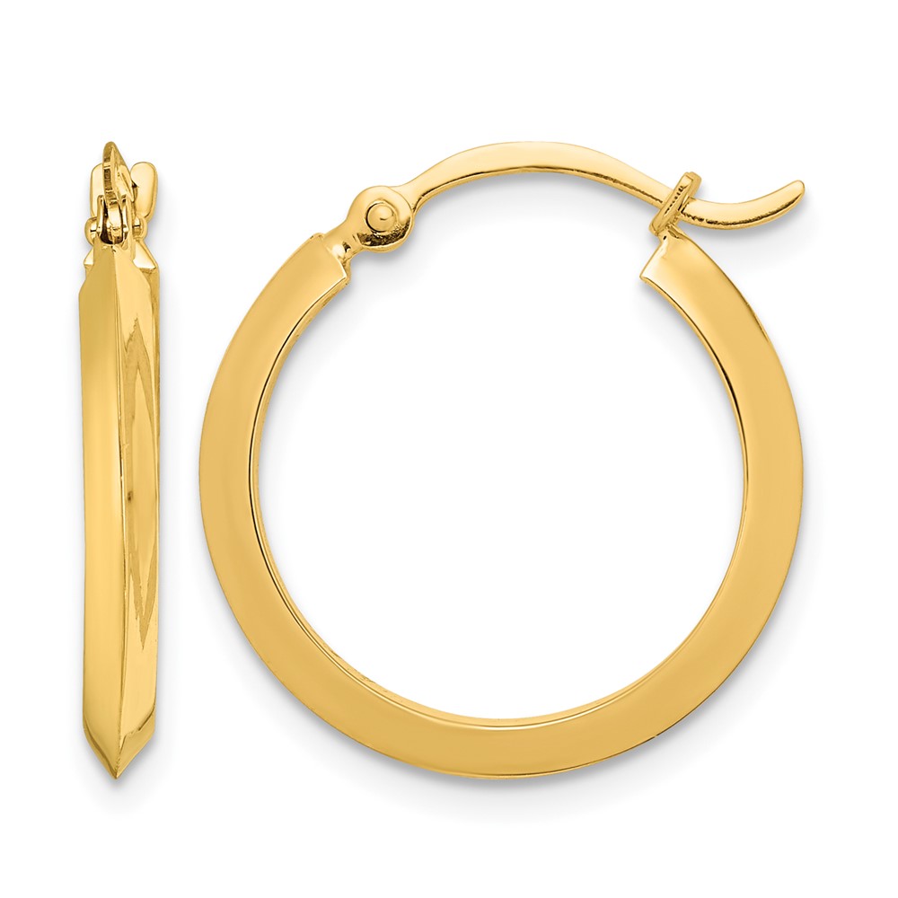 10k Polished Hoop Earrings (10TF1629)