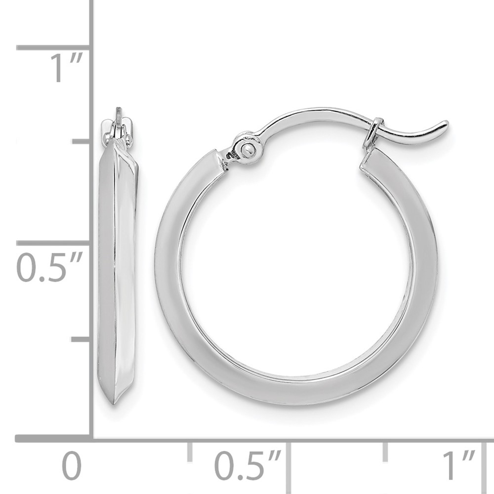 10k White Gold Polished Hoop Earrings (10TF1629W)