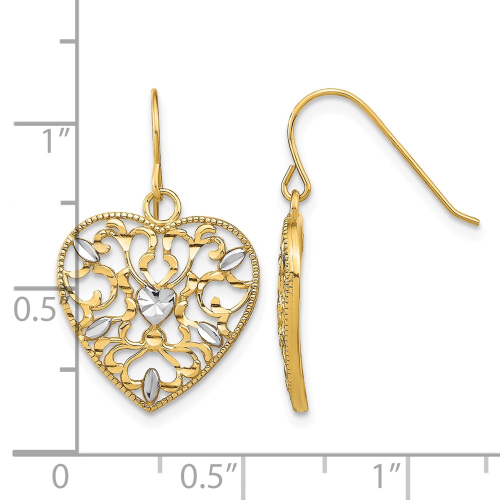 10k w/ RH Filigree Cut-Out Heart Wire Earrings (10TF1883)