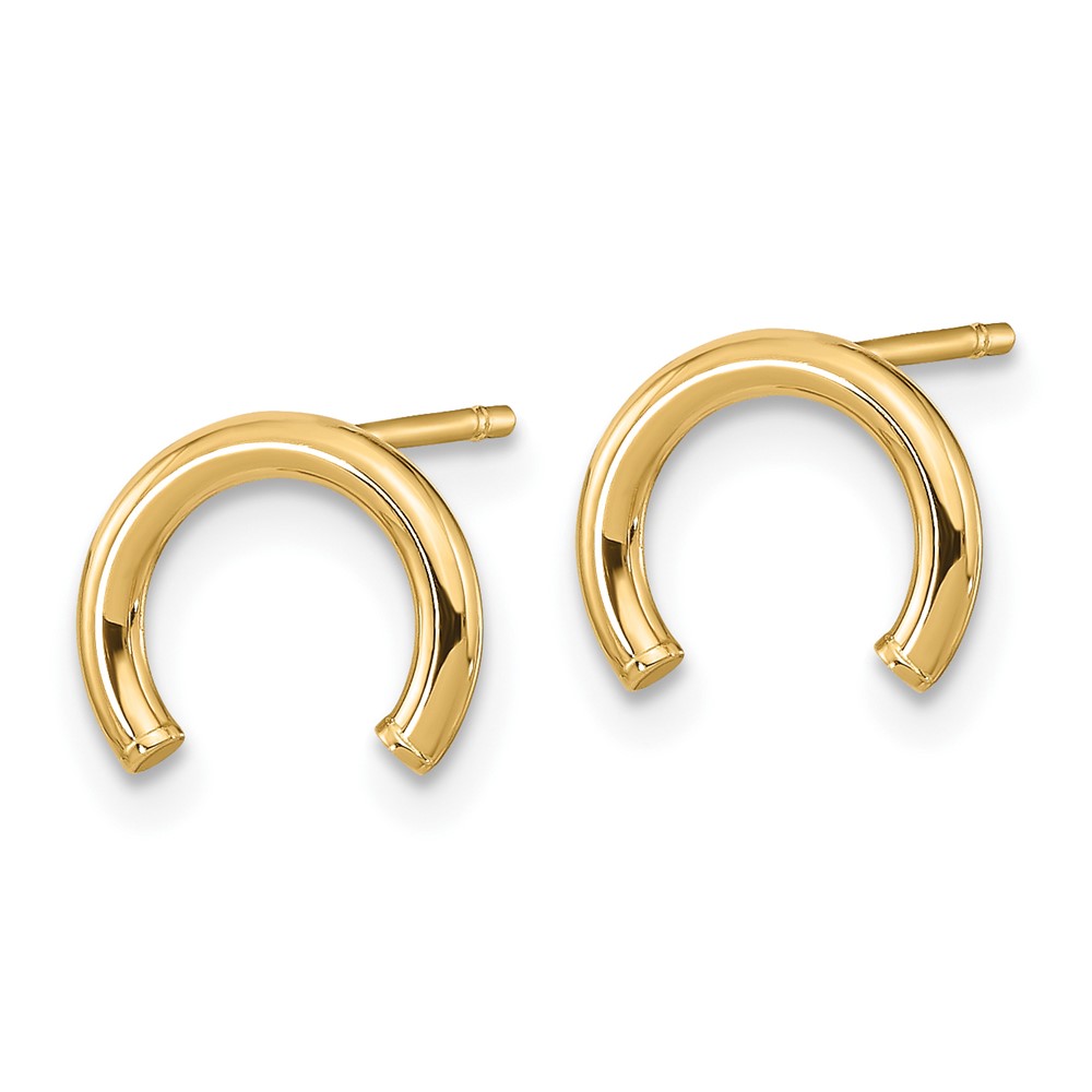 10k Polished U Shape Tube Post Earrings (10TF1982)