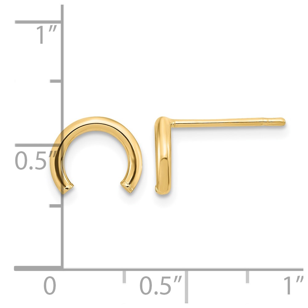 10k Polished U Shape Tube Post Earrings (10TF1982)