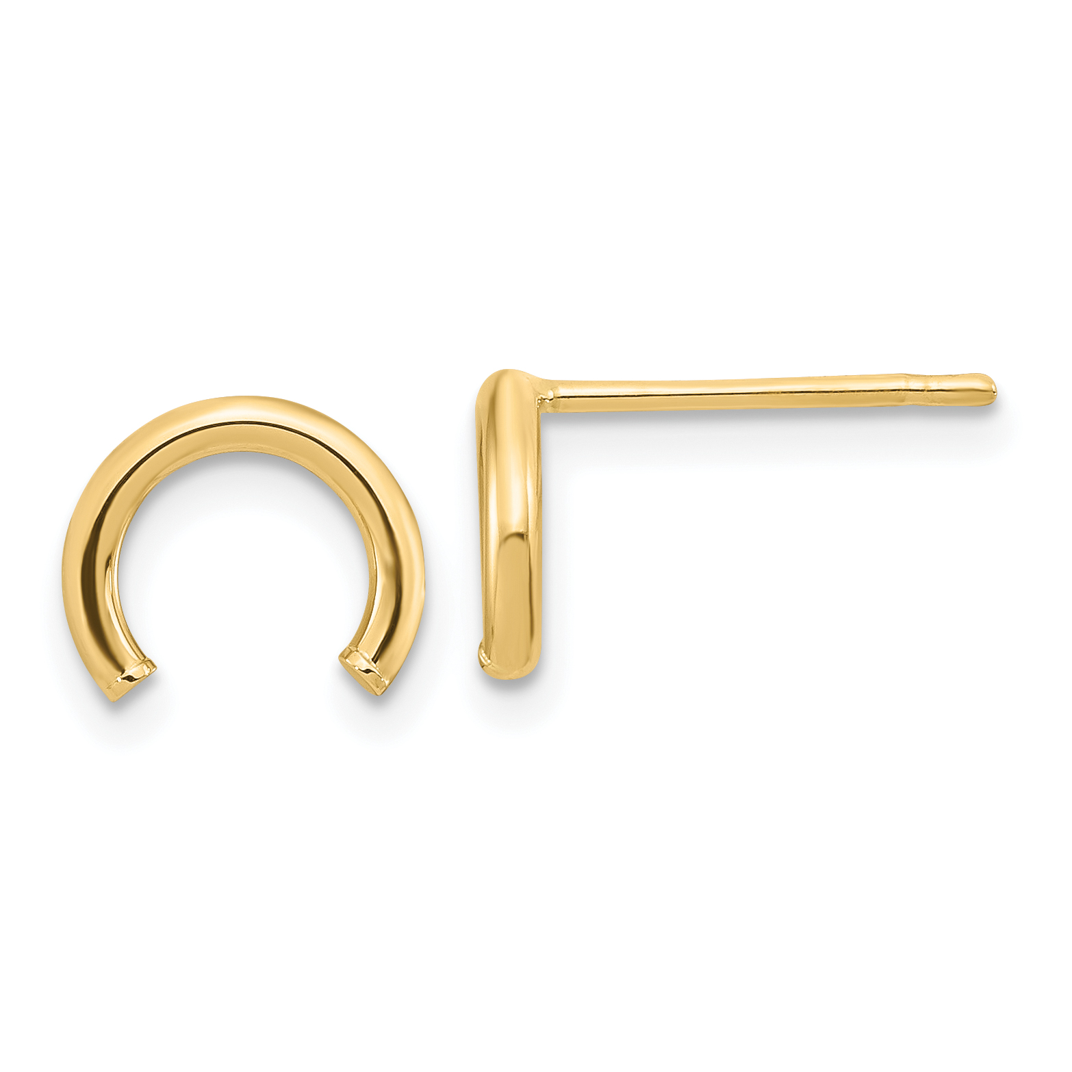 10k Polished U Shape Tube Post Earrings (10TF1982)