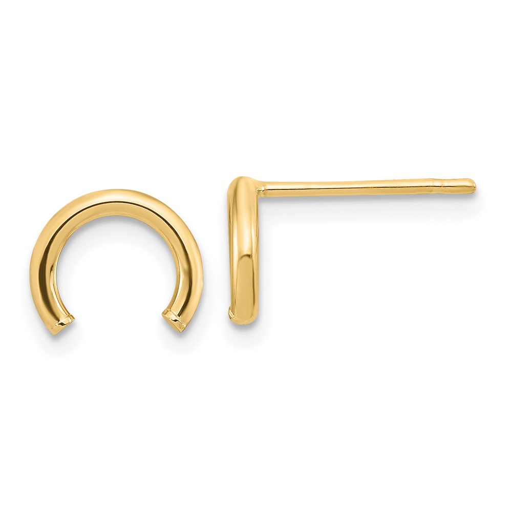 10k Polished U Shape Tube Post Earrings (10TF1982)