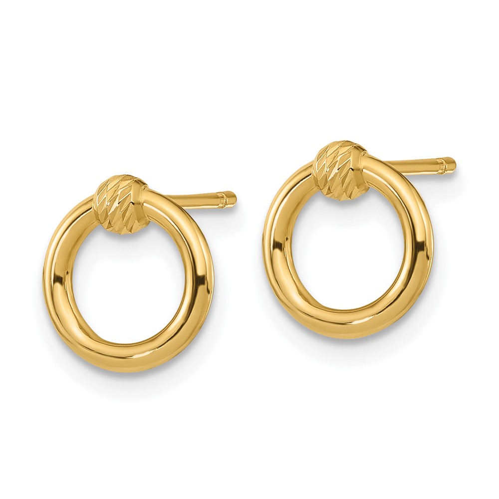 10k Polished D/C Circle Post Earrings (10TF1984)