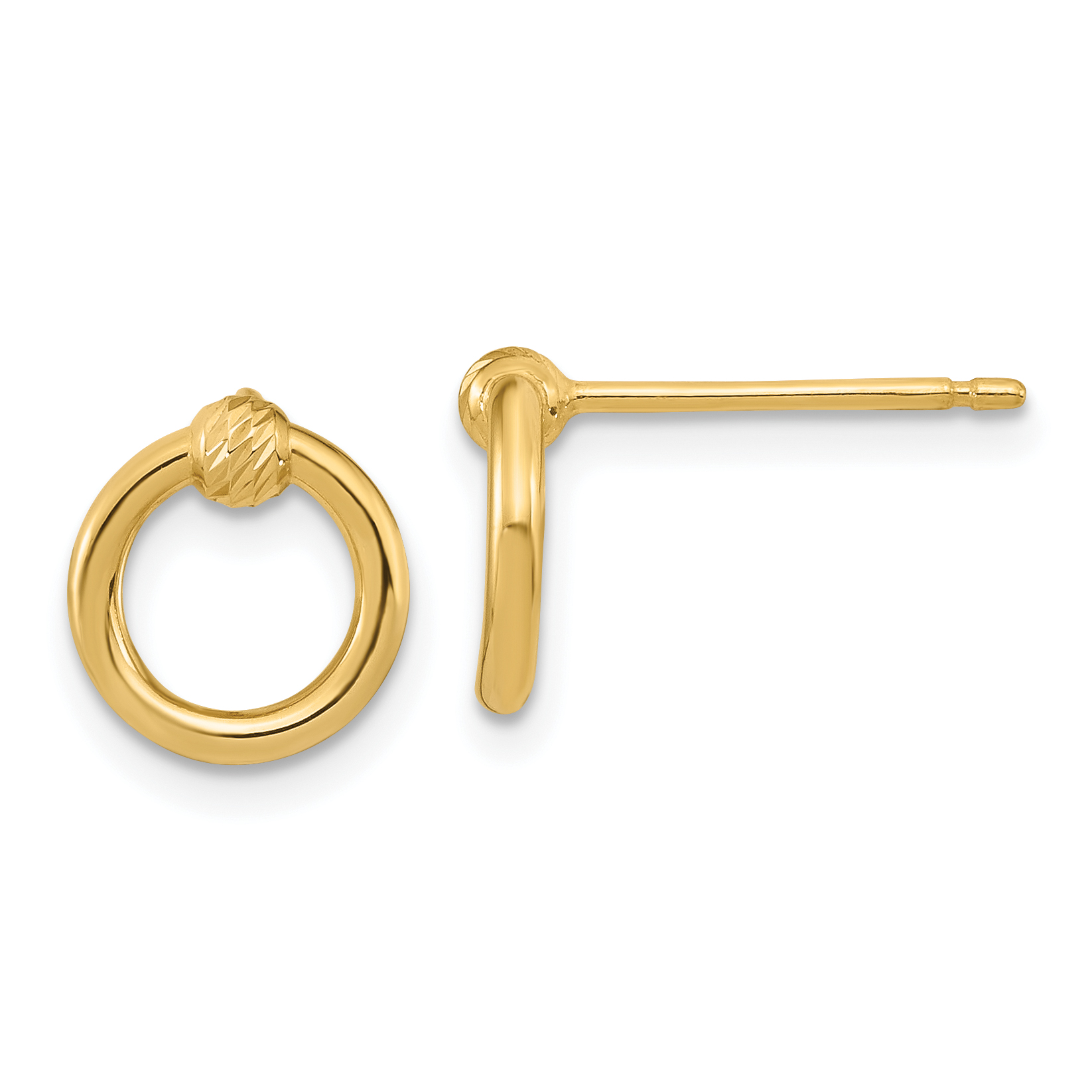 10k Polished D/C Circle Post Earrings (10TF1984)