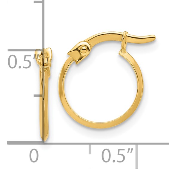 10K Polished Knife Edge Hoop Earrings