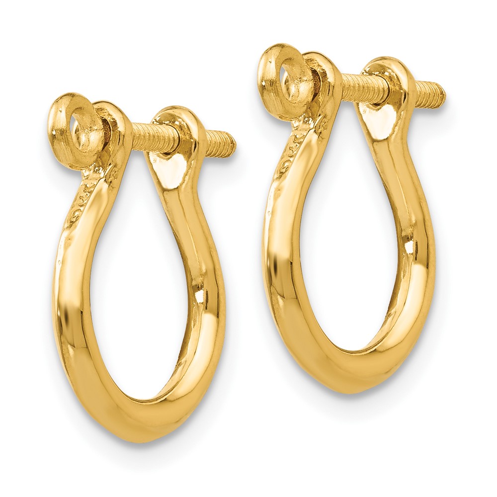 10k Shackle Link Screw Post Earrings (10TF528)