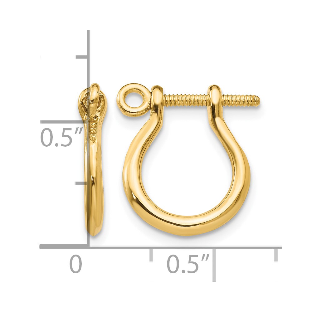 10k Shackle Link Screw Post Earrings (10TF528)