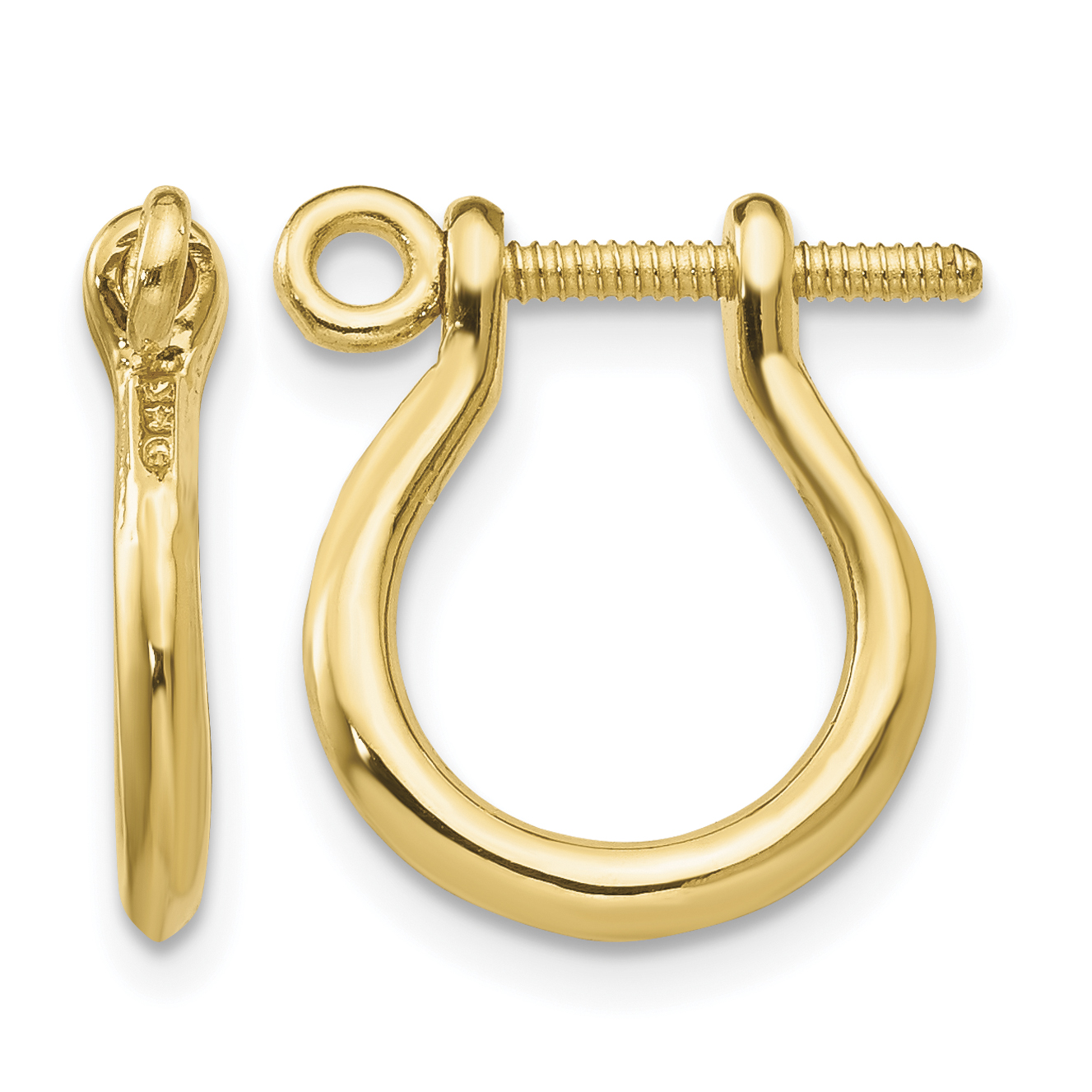 10k Shackle Link Screw Post Earrings (10TF528)