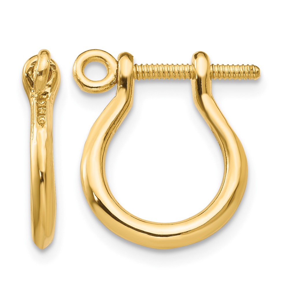 10k Shackle Link Screw Post Earrings (10TF528)