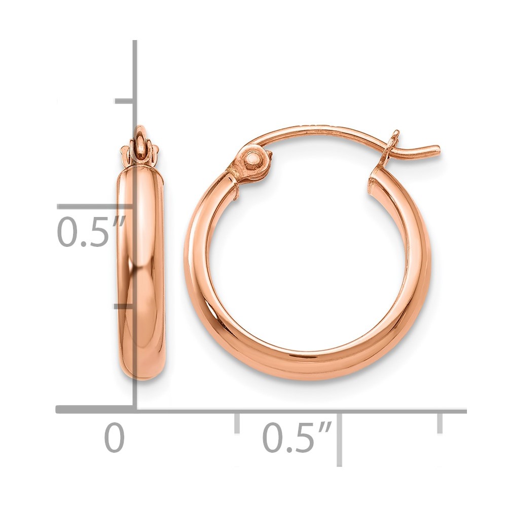 10k Rose Gold Hoop Earrings (10TF568)