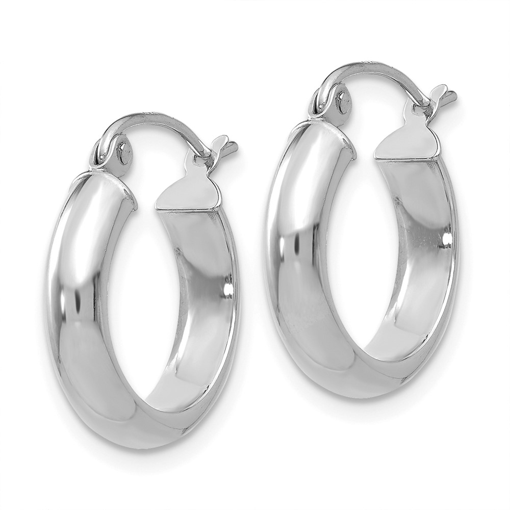 10k White Gold Hoop Earrings (10TF573)