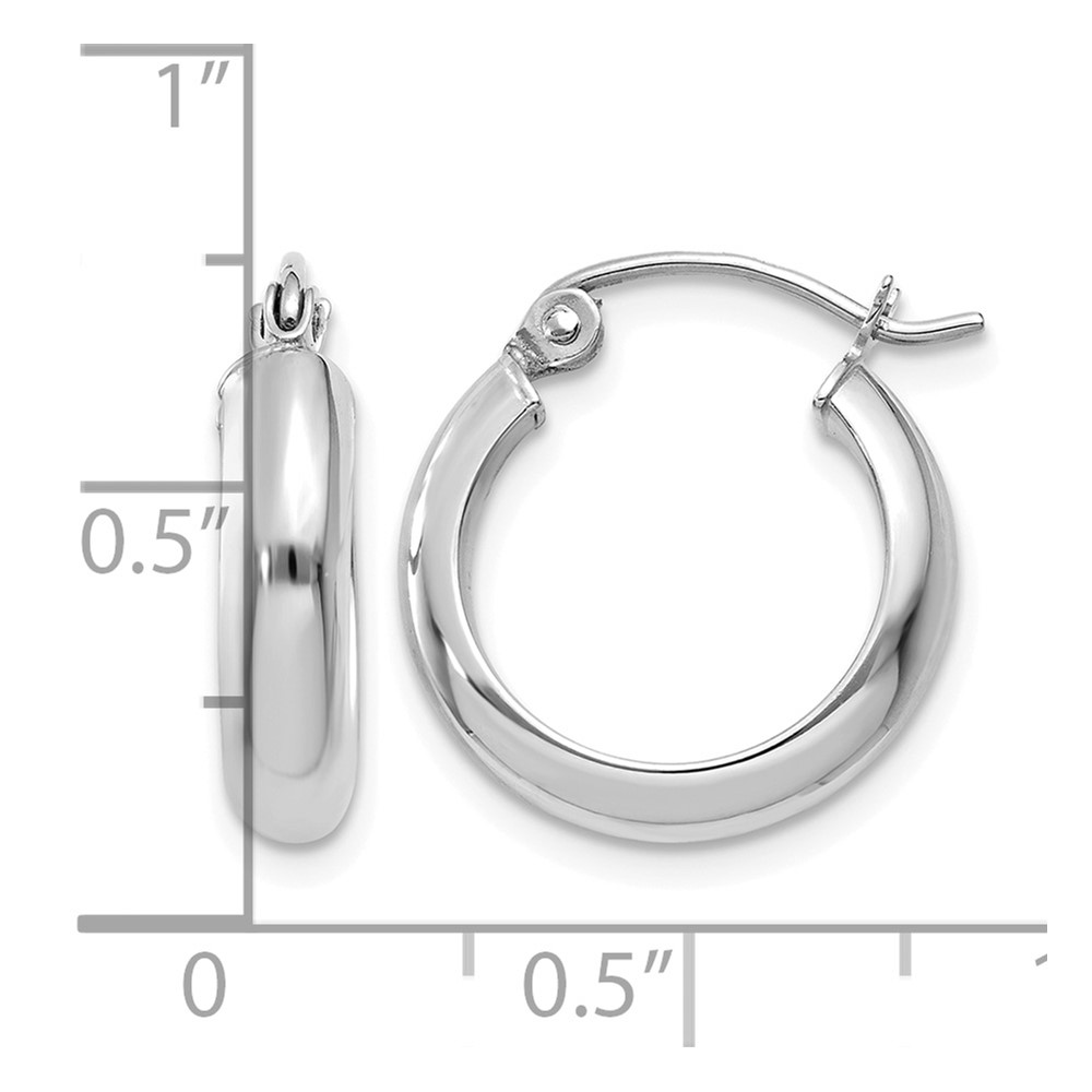 10k White Gold Hoop Earrings (10TF573)