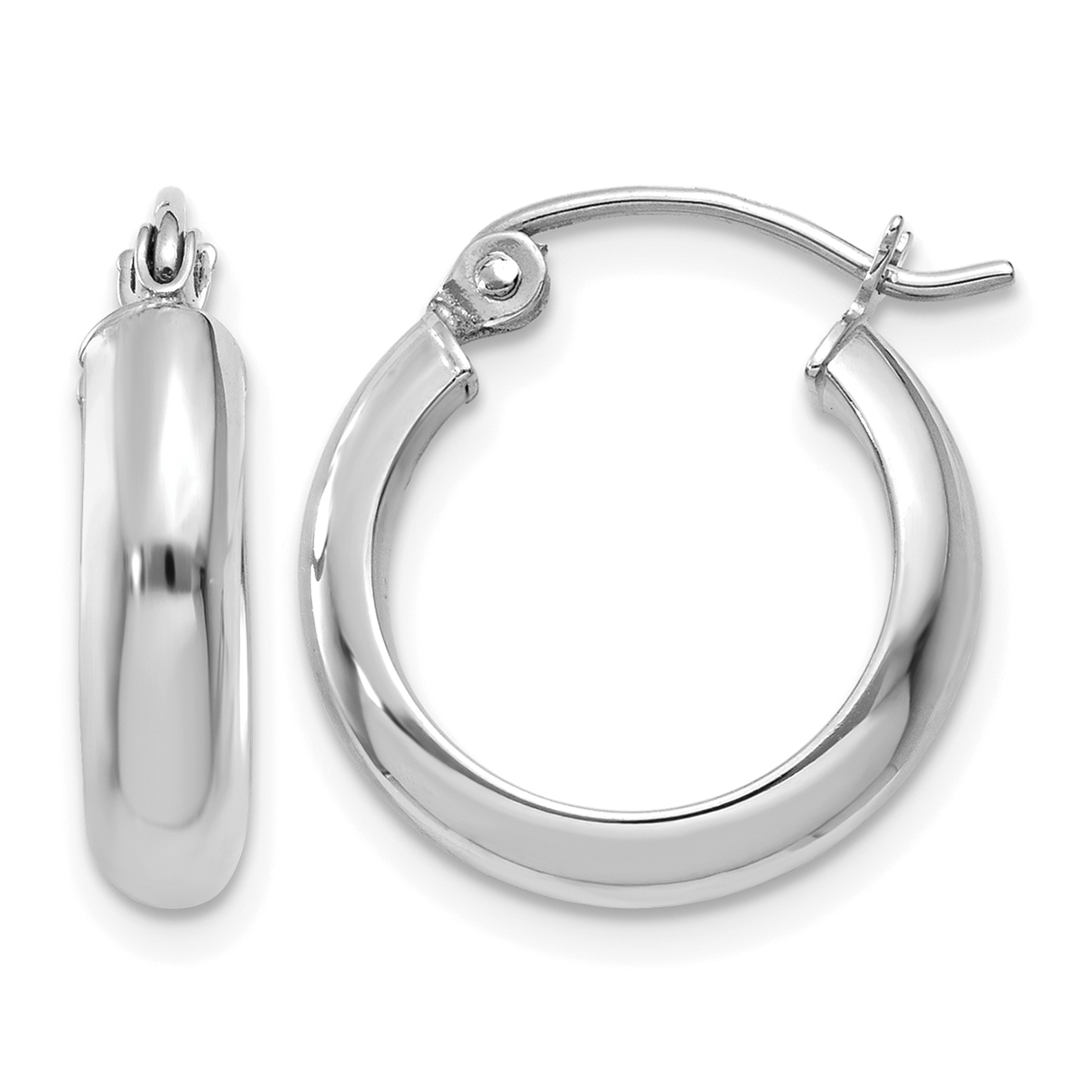 10k White Gold Hoop Earrings (10TF573)