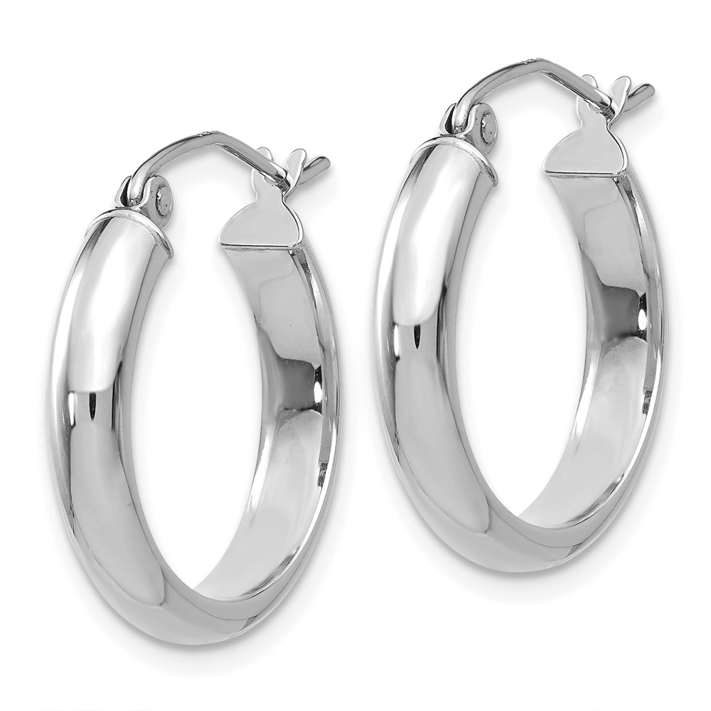 10k White Gold Hoop Earrings (10TF574)