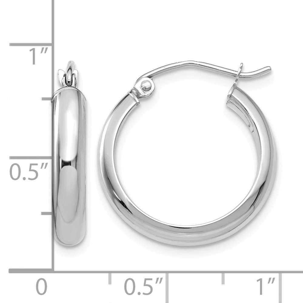 10k White Gold Hoop Earrings (10TF574)