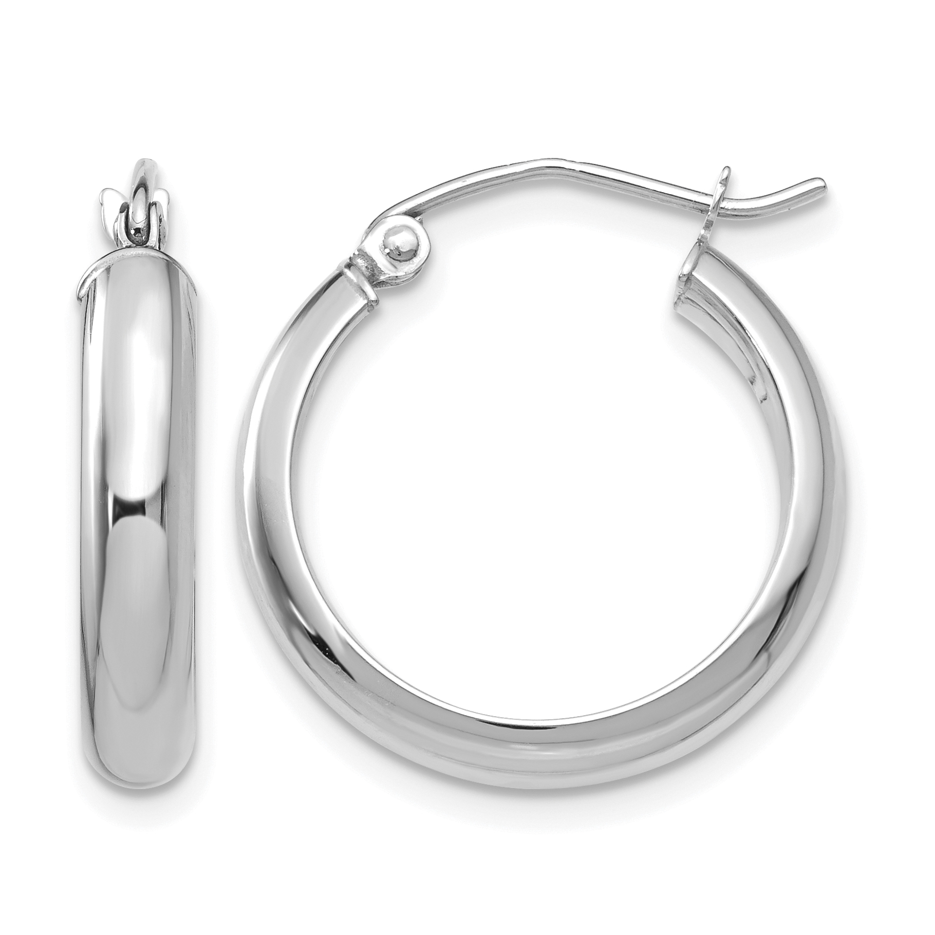 10k White Gold Hoop Earrings (10TF574)
