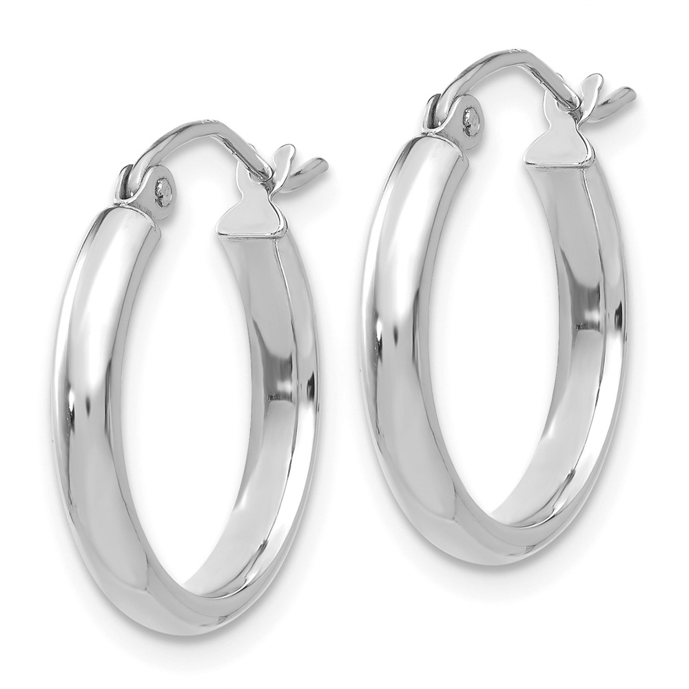 10k White Gold Hoop Earrings (10TF577)