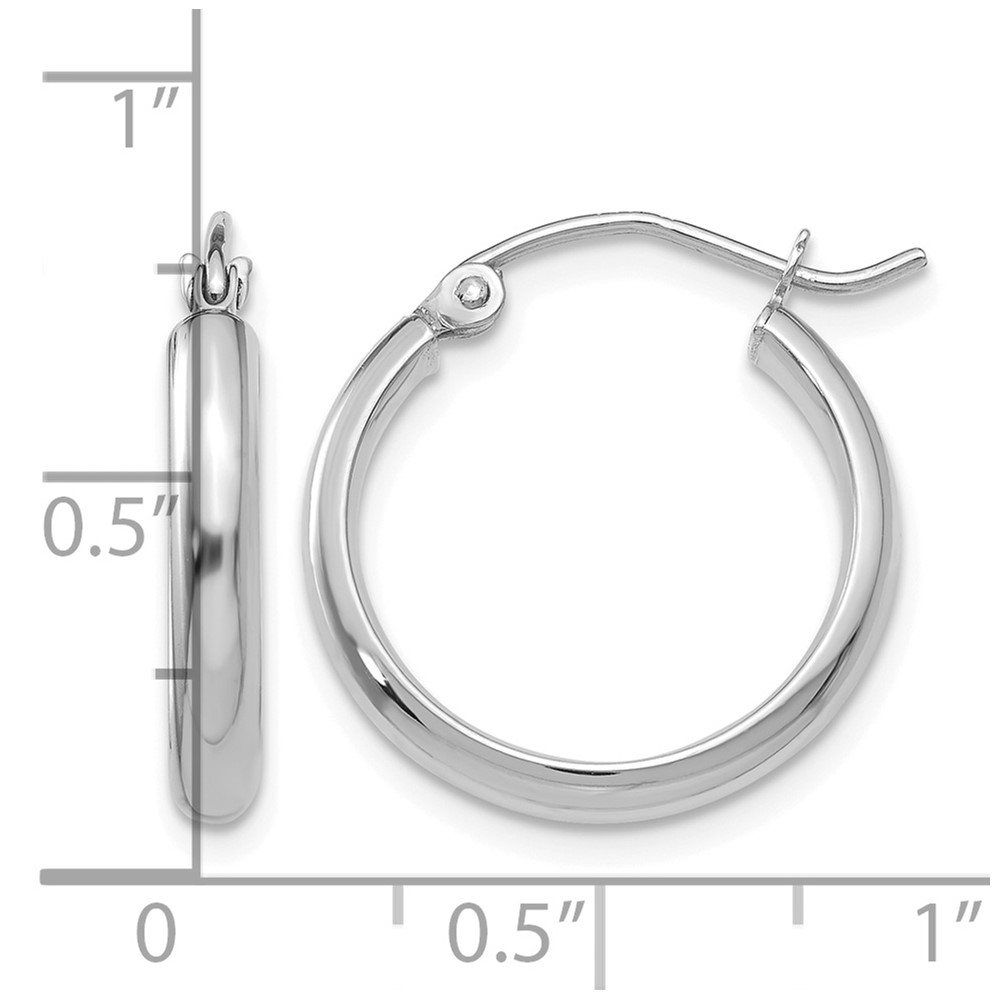 10k White Gold Hoop Earrings (10TF577)