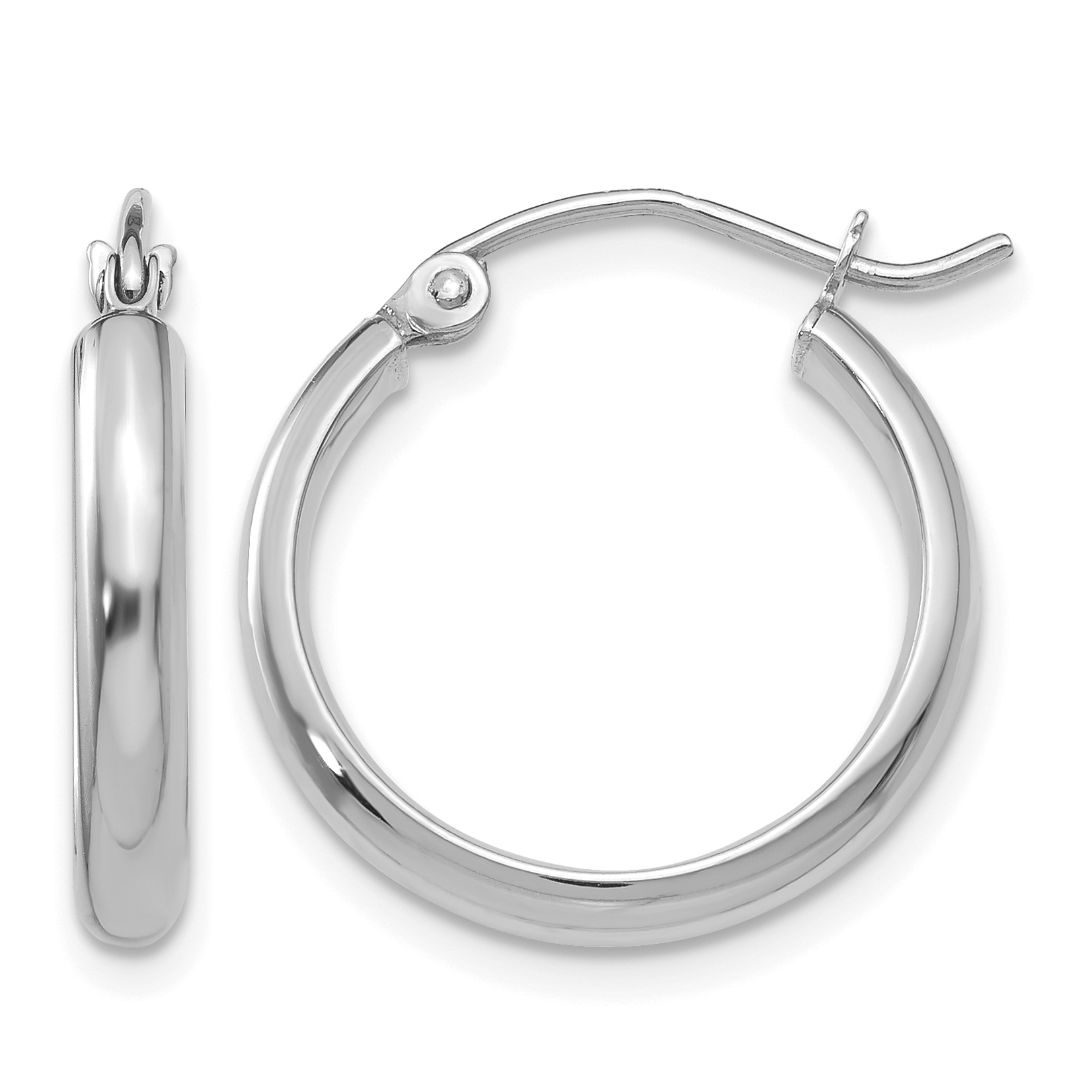 10k White Gold Hoop Earrings (10TF577)