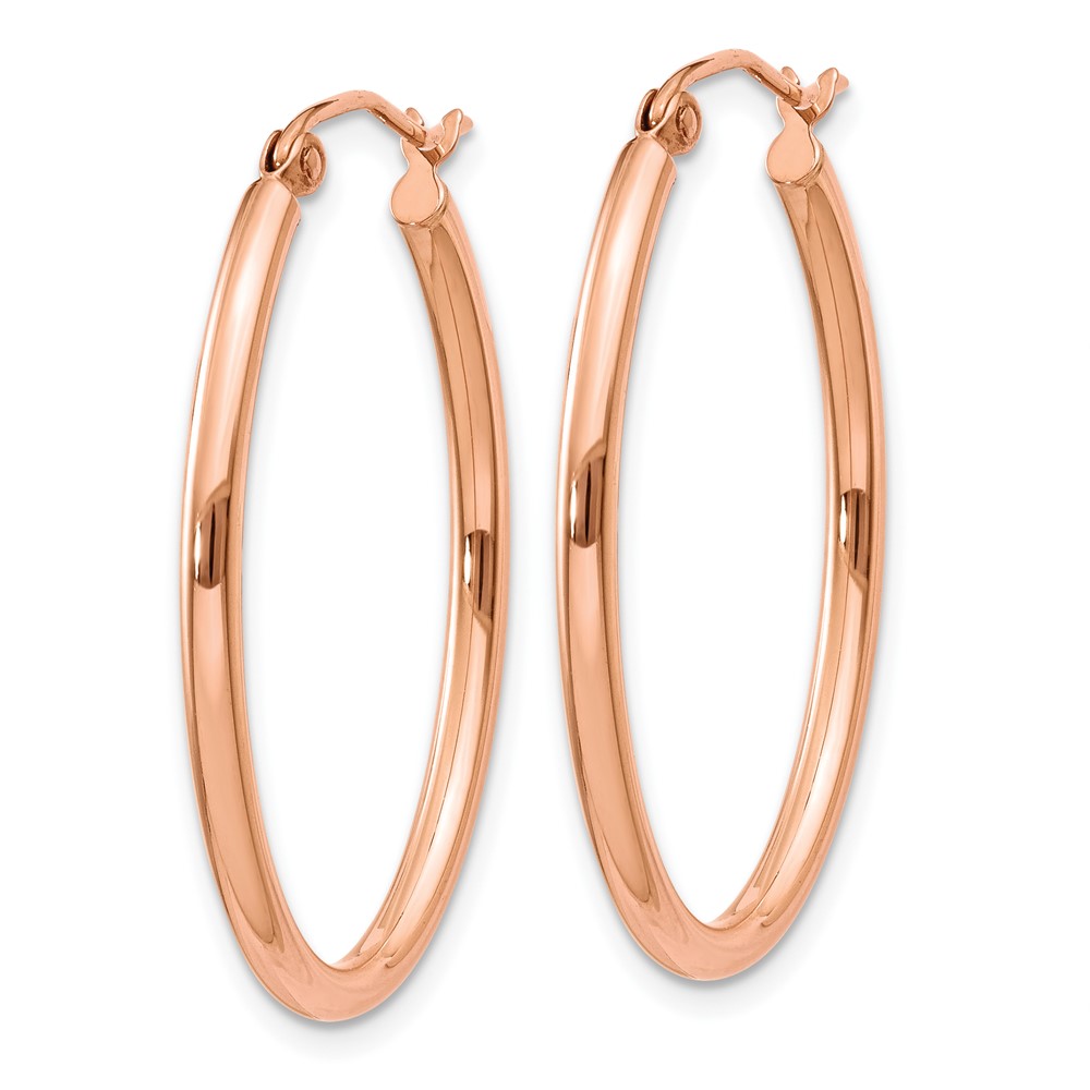 10k Rose Gold Oval Hoop Earrings (10TF594)