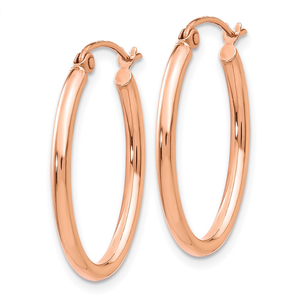10k Rose Gold Oval Hoop Earrings (10TF595)