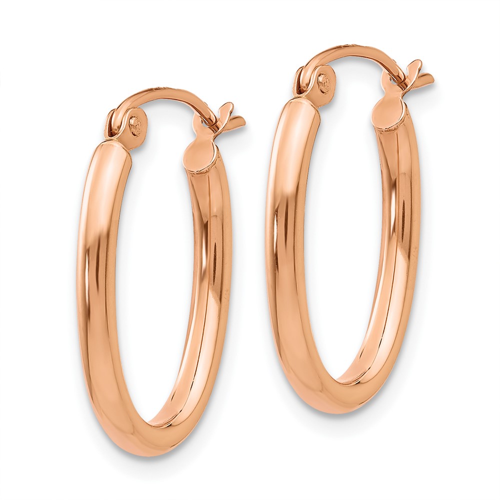 10k Rose Gold Oval Hoop Earrings (10TF596)