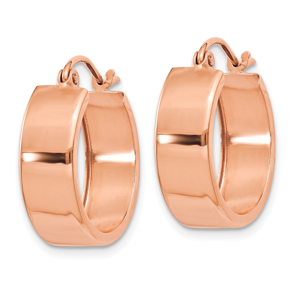 10k Rose Gold Polished Hoop Earrings (10TF616)