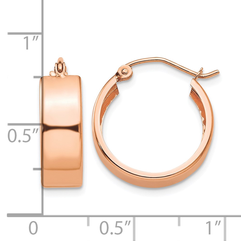 10k Rose Gold Polished Hoop Earrings (10TF616)