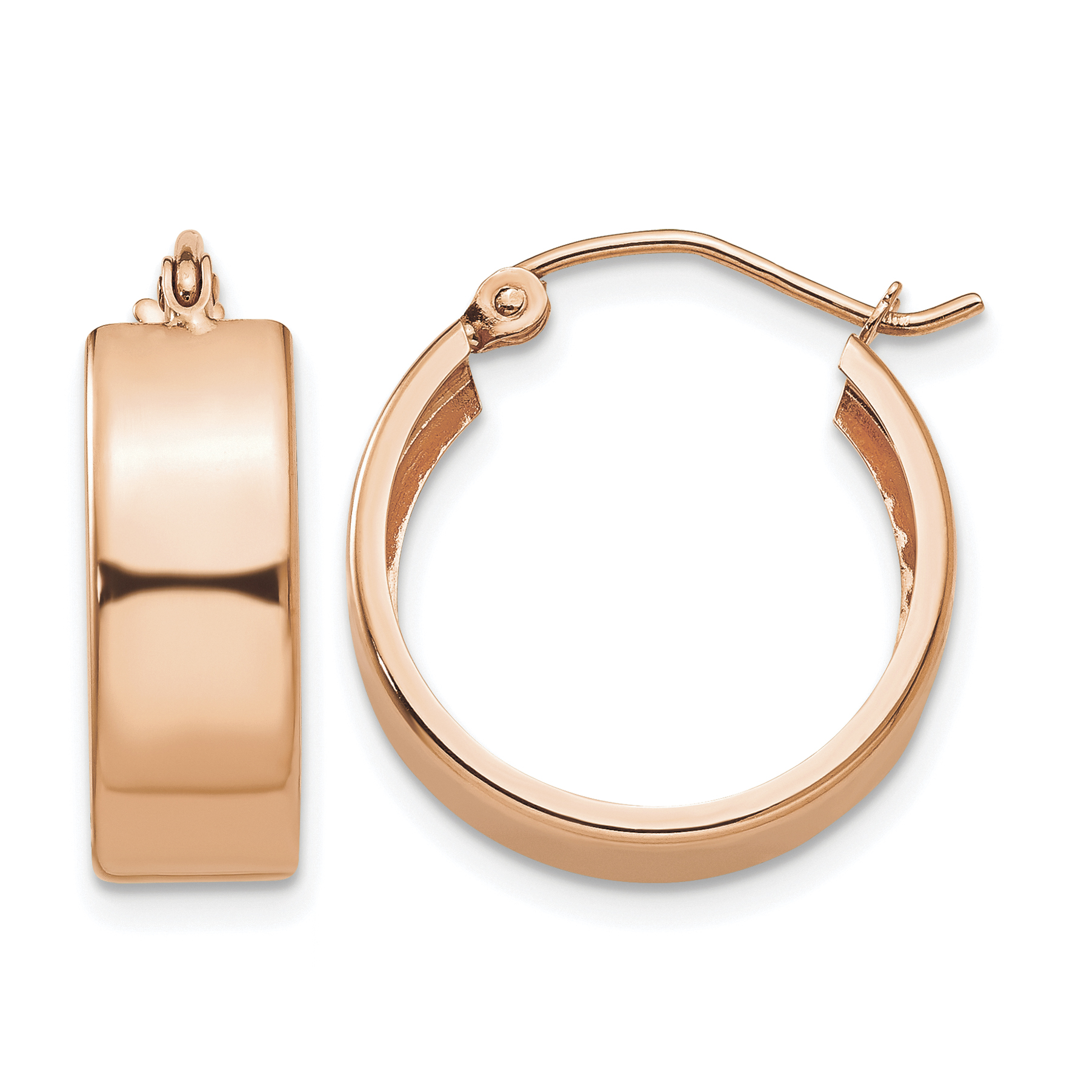 10k Rose Gold Polished Hoop Earrings (10TF616)