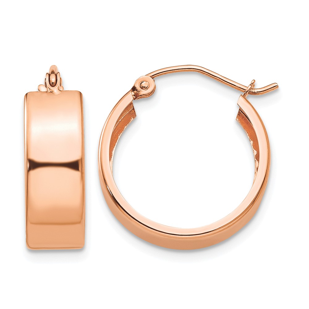 10k Rose Gold Polished Hoop Earrings (10TF616)