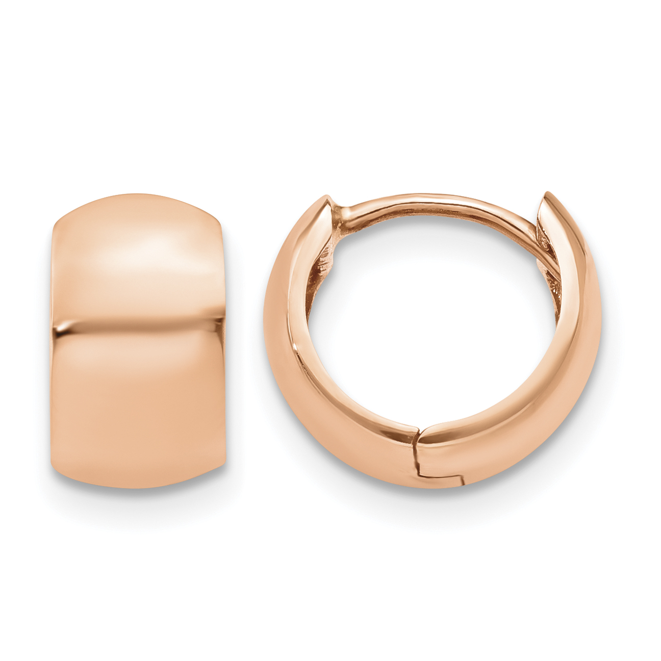 10k Rose Gold Round Hinged Hoop Earrings (10TF760)