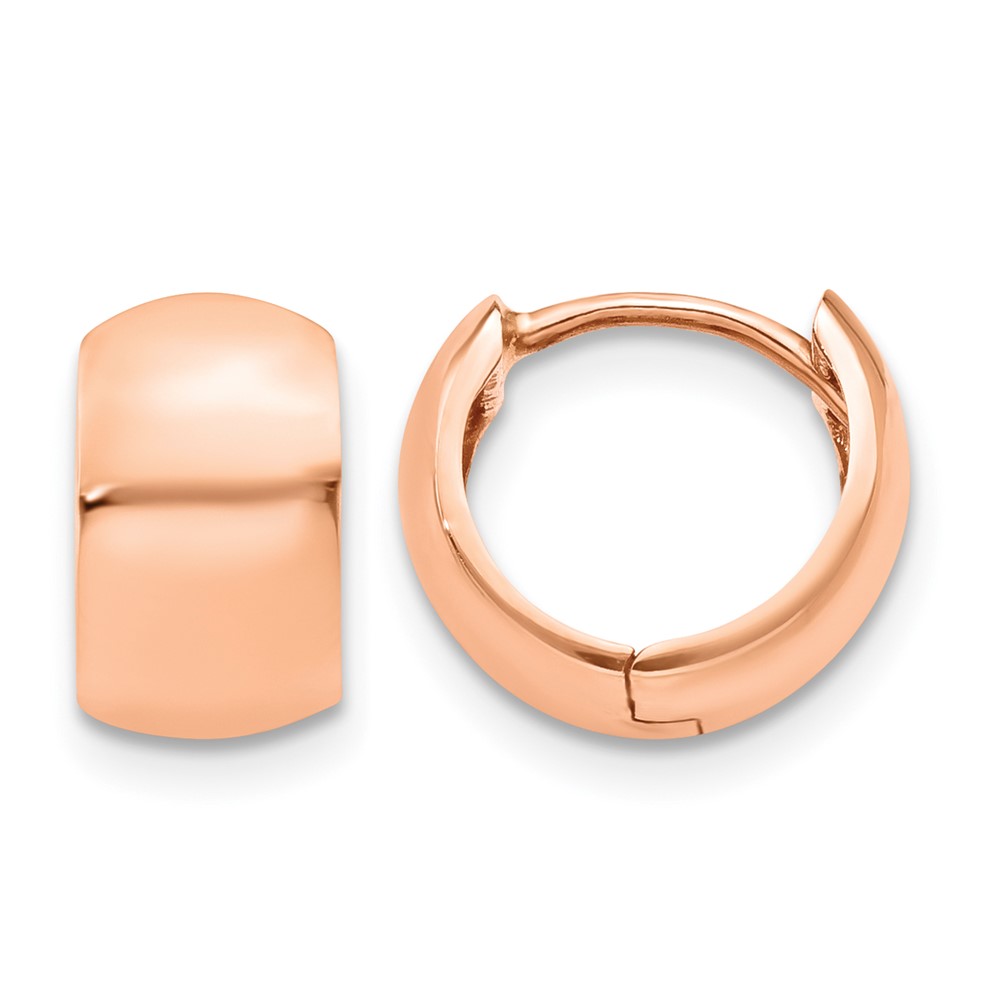 10k Rose Gold Round Hinged Hoop Earrings (10TF760)
