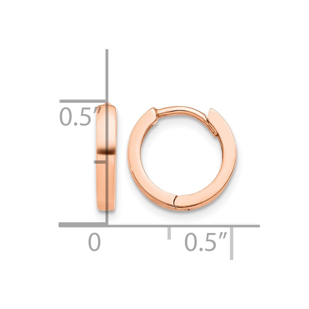 10k Rose Gold Round Hinged Hoop Earrings (10TF761)