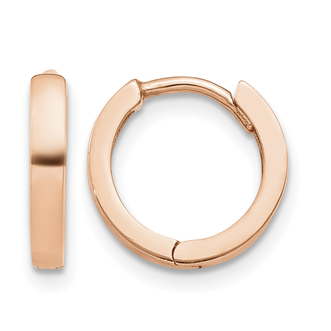 10k Rose Gold Round Hinged Hoop Earrings (10TF761)