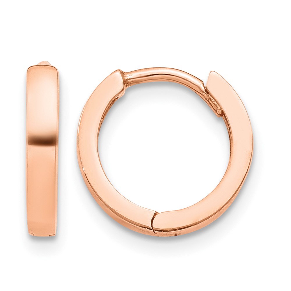 10k Rose Gold Round Hinged Hoop Earrings (10TF761)