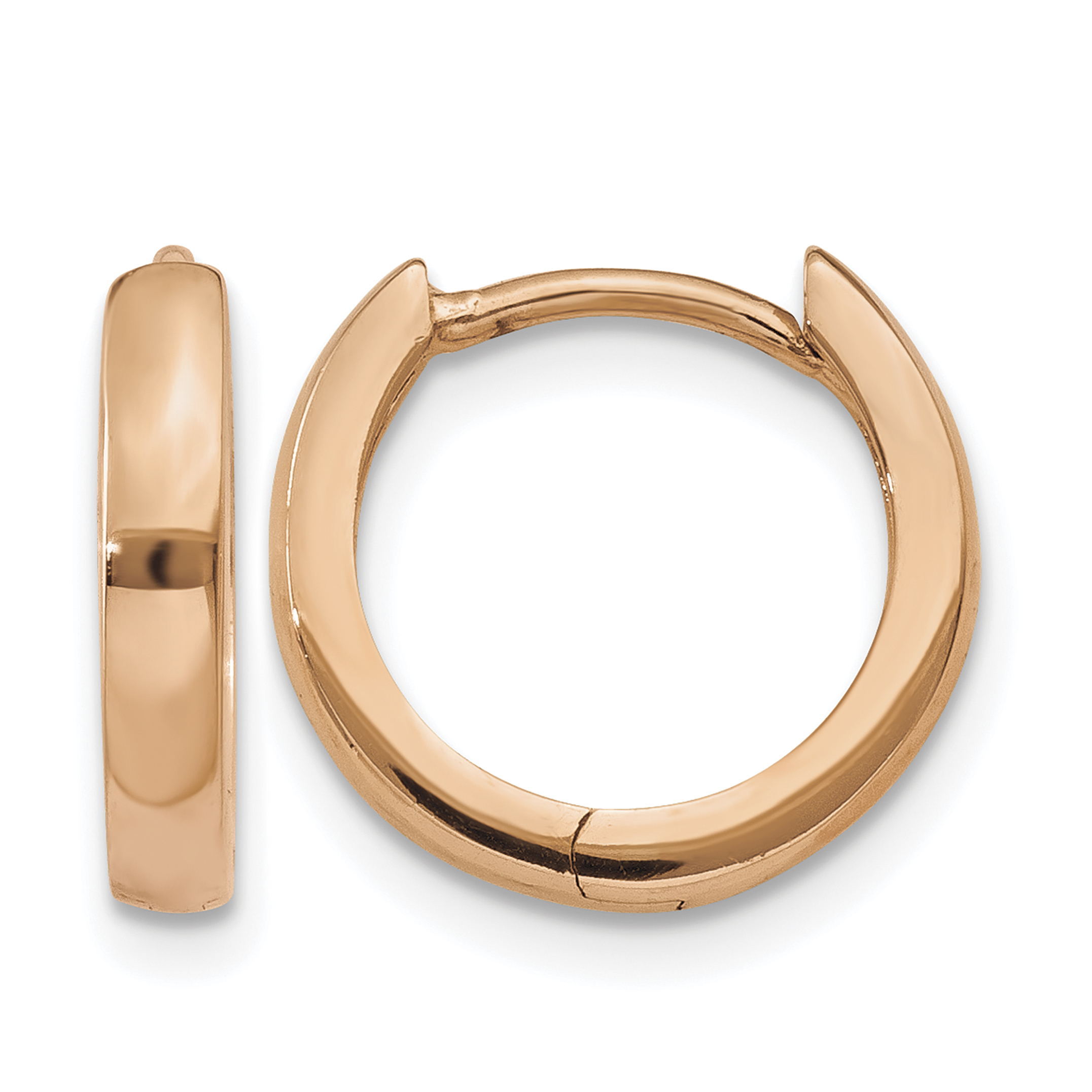 10k Rose Gold Round Hinged Hoop Earrings (10TF763)