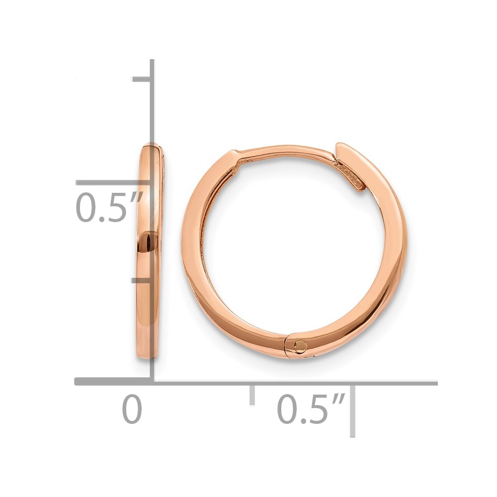 10k Rose Gold Round Hinged Hoop Earrings (10TF764)