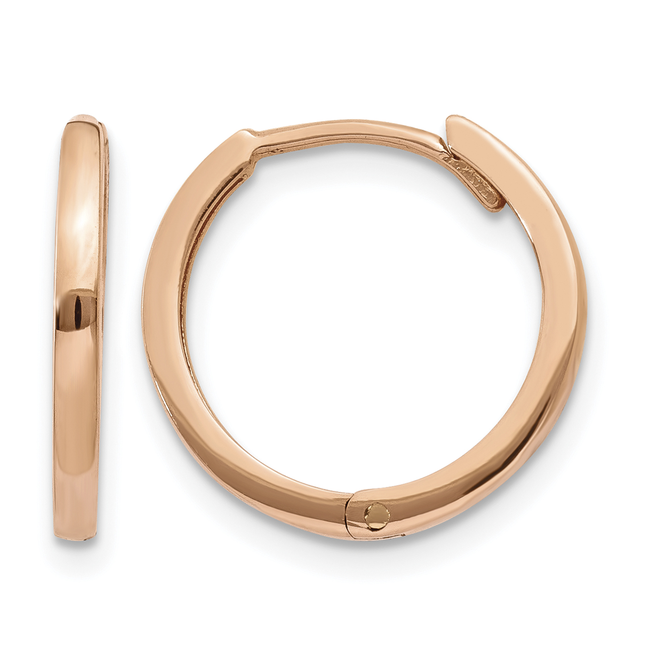 10k Rose Gold Round Hinged Hoop Earrings (10TF764)