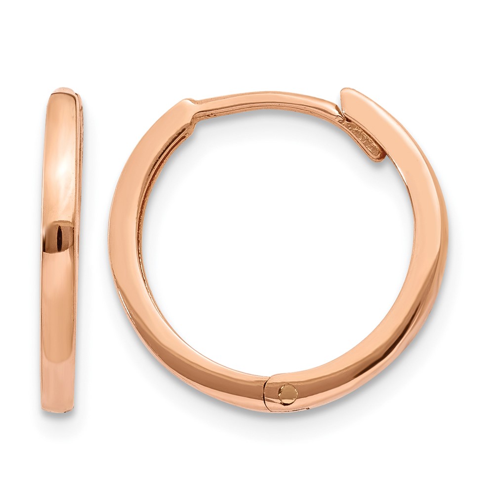 10k Rose Gold Round Hinged Hoop Earrings (10TF764)