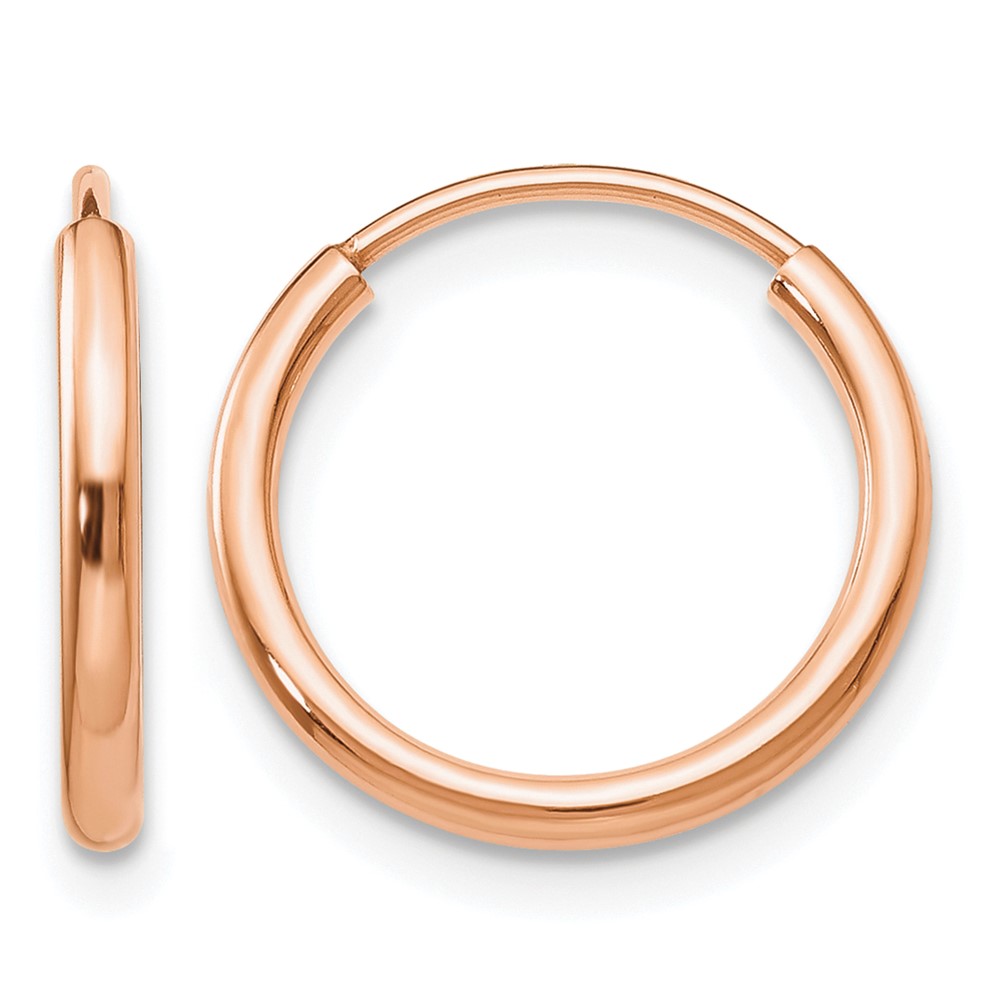 10k Rose Gold Polished Endless Tube Hoop Earrings (10TF781)