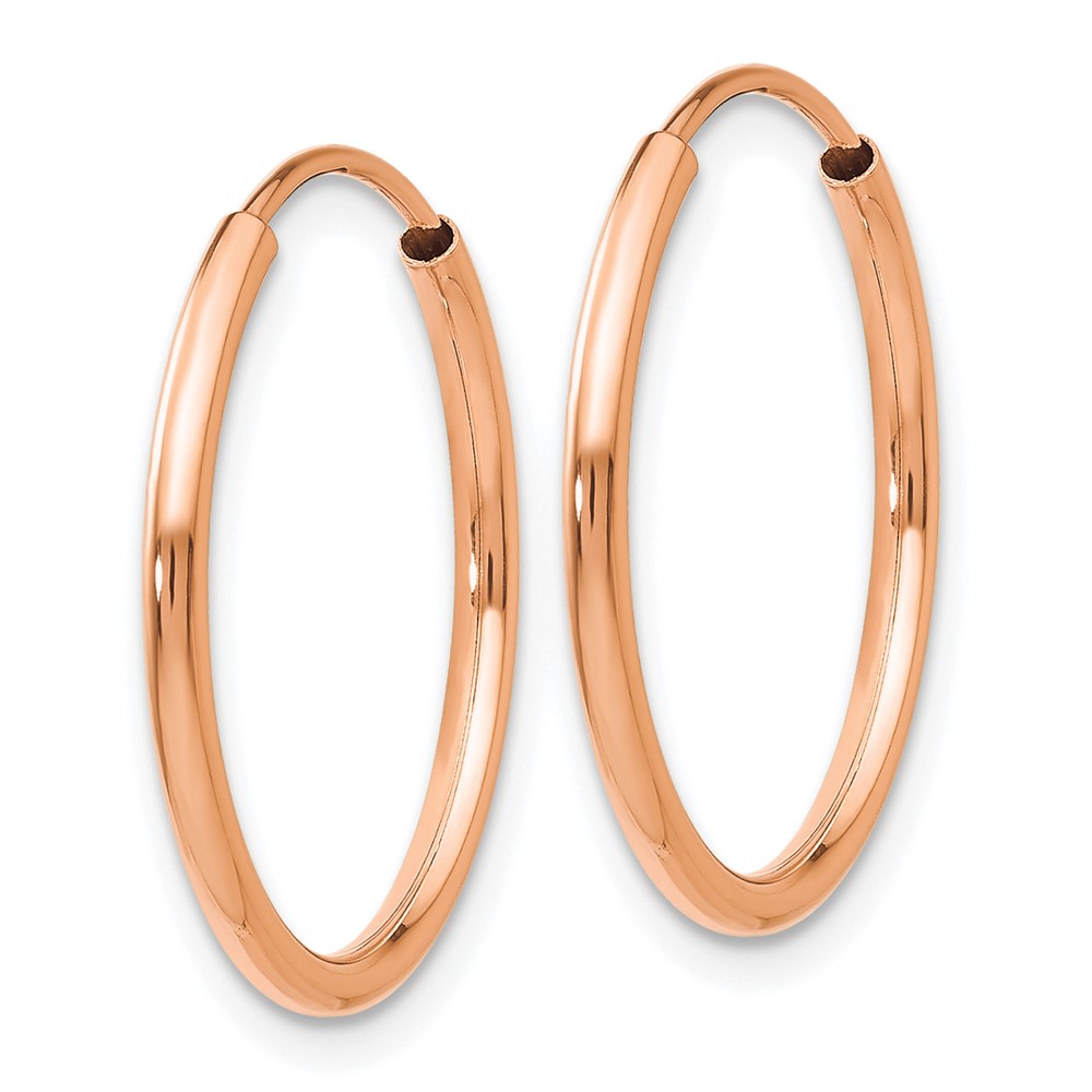 10k Rose Gold Polished Endless Tube Hoop Earrings (10TF783)
