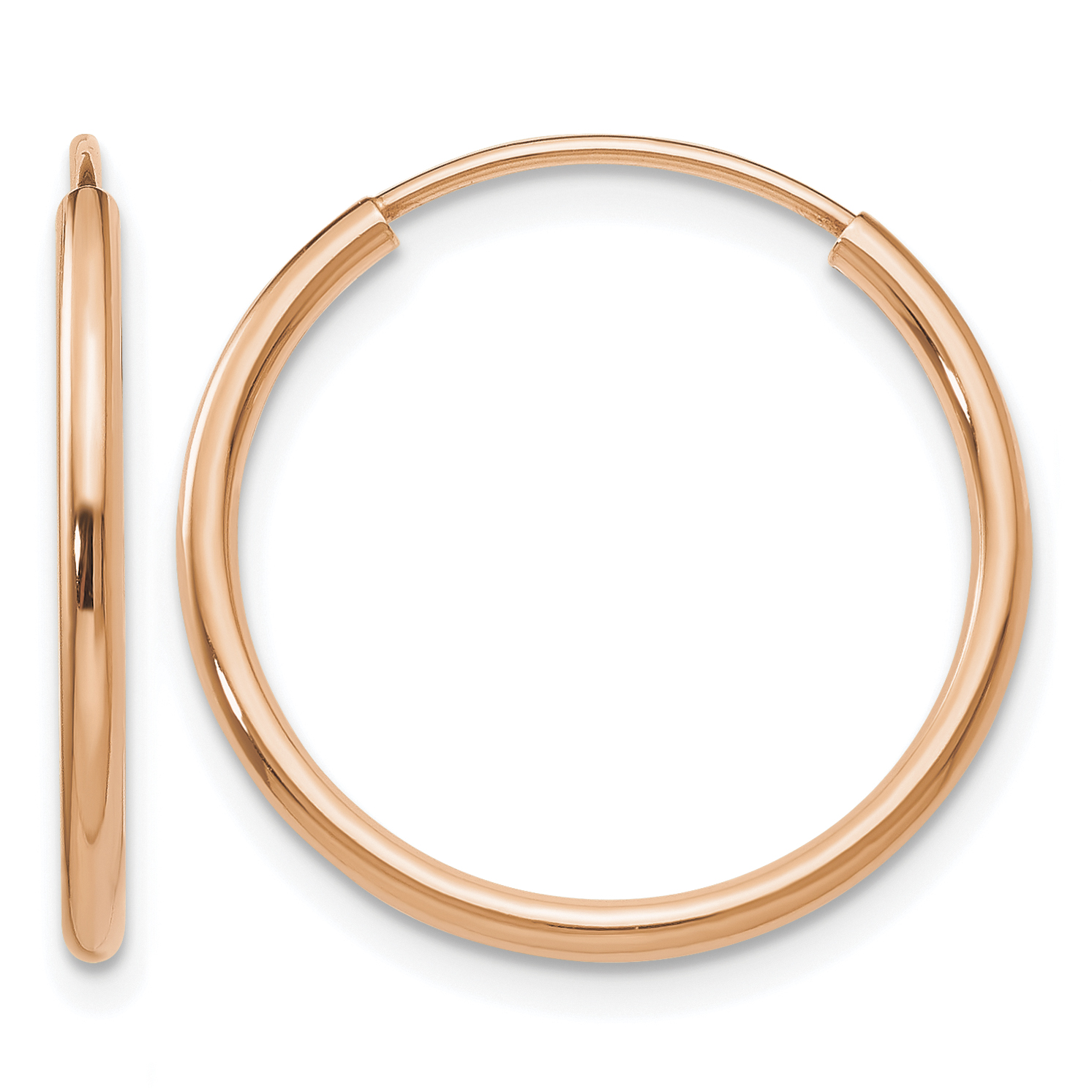 10k Rose Gold Polished Endless Tube Hoop Earrings (10TF783)