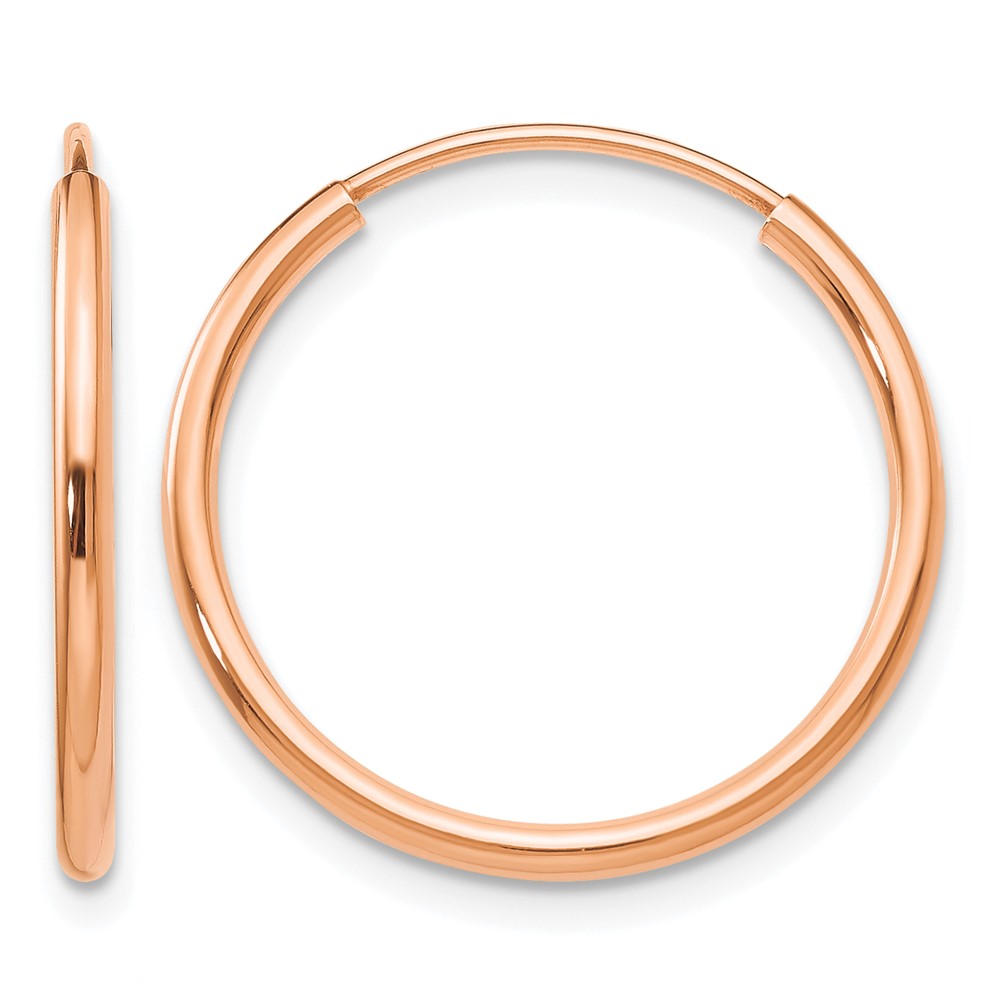 10k Rose Gold Polished Endless Tube Hoop Earrings (10TF783)