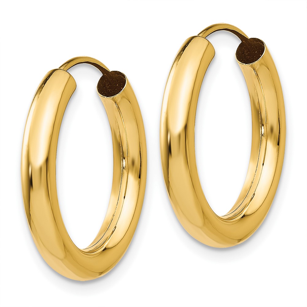 10k Polished Endless Tube Hoop Earrings (10TF807)
