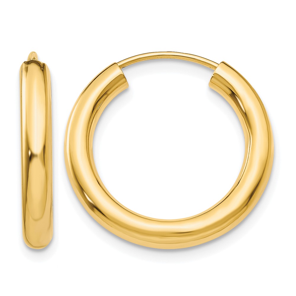 10k Polished Endless Tube Hoop Earrings (10TF807)