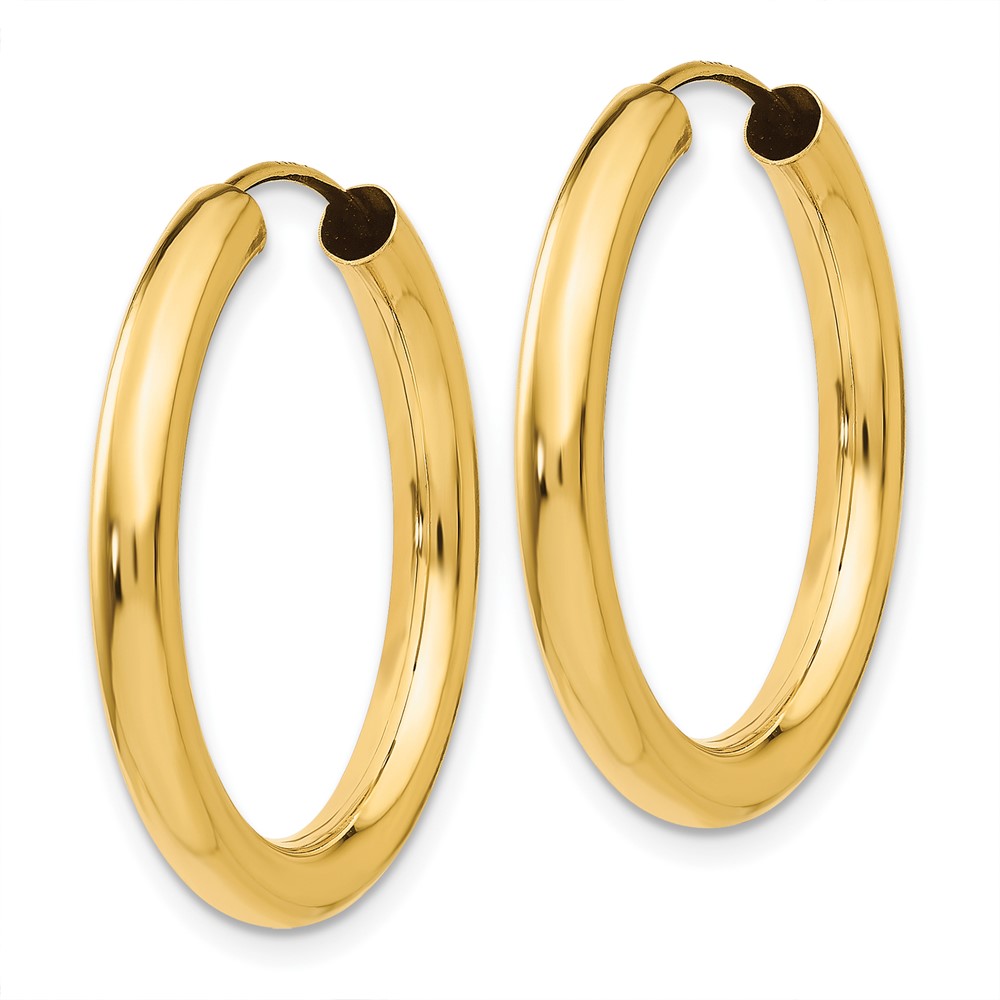 10k Polished Endless Tube Hoop Earrings (10TF808)