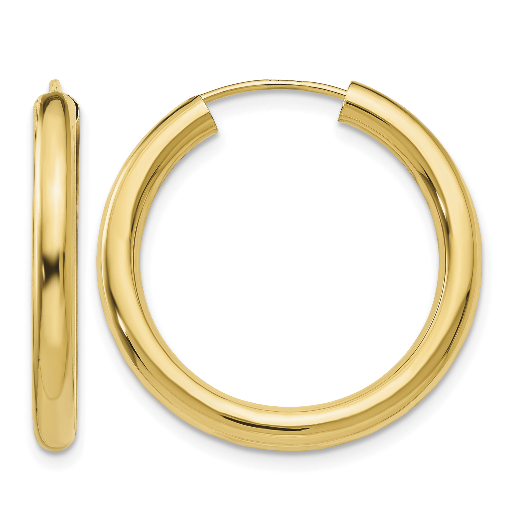 10k Polished Endless Tube Hoop Earrings (10TF808)