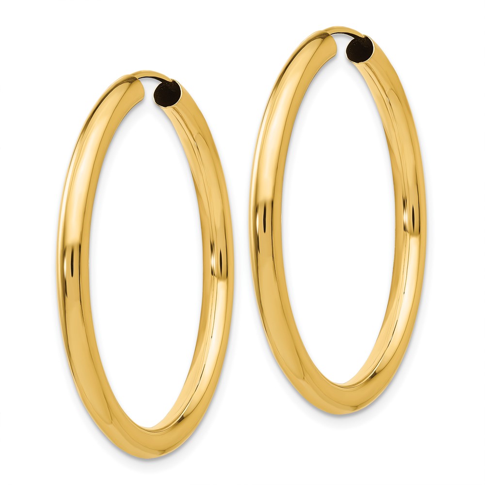 10k Polished Endless Tube Hoop Earrings (10TF809)