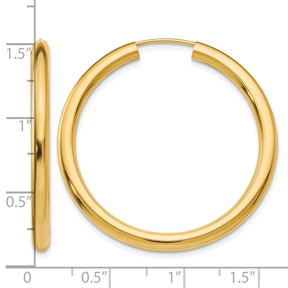 10k Polished Endless Tube Hoop Earrings (10TF809)